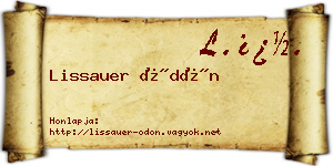 Lissauer Ödön névjegykártya